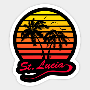 St. Lucia 80s Tropical Sunset Sticker